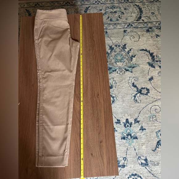 The Limited exact stretch side zip flat front size 8 slacks, tan dress pants - Picture 3 of 8